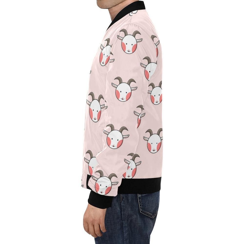 Pink-Goat-Sheep-Pattern-Print-Mens-Bomber-Jacket-1