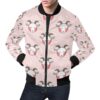 Pink Goat Sheep Pattern Print Mens Bomber Jacket