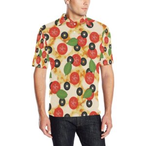 Pizza Pattern Print Design A05 Men Polo Shirt