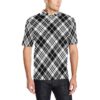Plaid Black White Pattern Print Design A02 Men Polo Shirt