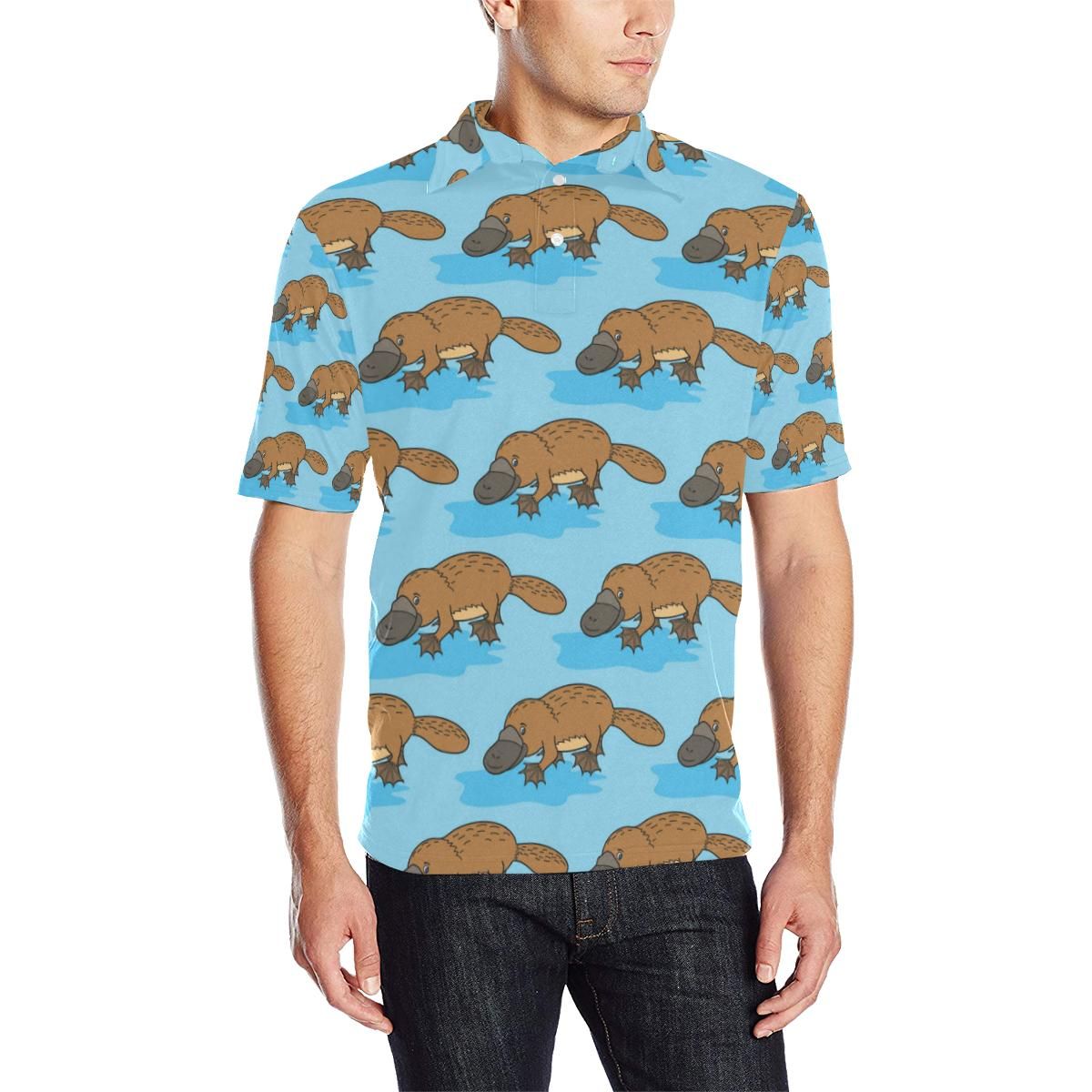 Platypus Pattern Print Design A02 Men Polo Shirt Platypus Pattern Print Design A02 Men Polo Shirt