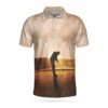 Playing Golf At Sunset Short Sleeve Polo Shirt #Dh