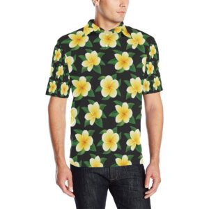 Plumeria Pattern Print Design A03 Men Polo Shirt