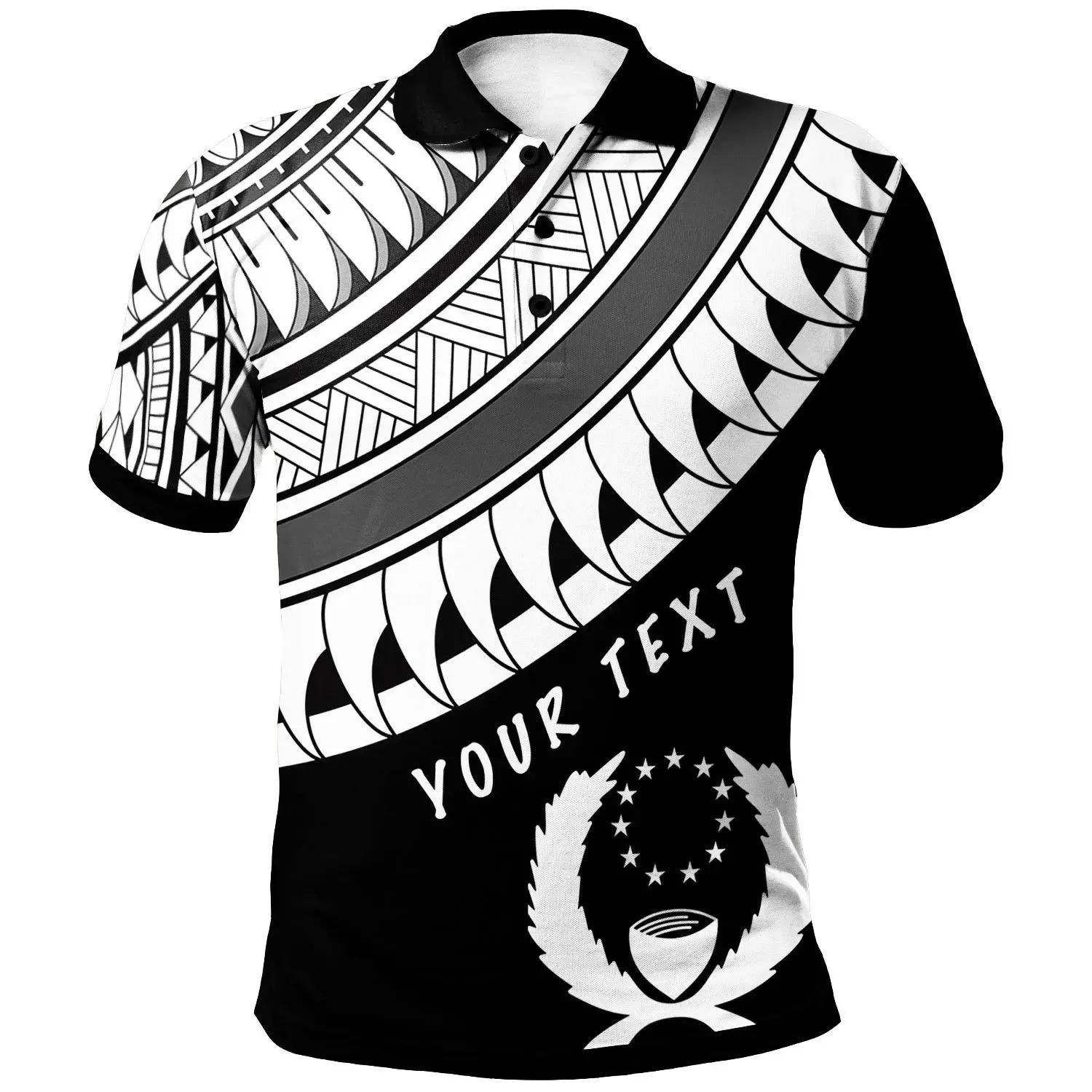 Pohnpei Custom Personalised Polo Shirt - Ginger Lei Pattern White - BN20 Pohnpei Custom Personalised Polo Shirt - Ginger Lei Pattern White - BN20