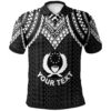 Pohnpei Custom Personalised Polo Shirt - Polynesian Armor Style Black - BN39