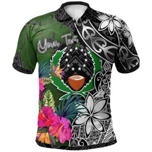 Pohnpei Custom Personalised Polo Shirt - Turtle Plumeria Banana Leaf - BN11