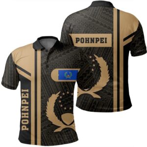 Pohnpei Gold Polo Shirt- Boba Style - AH - J14