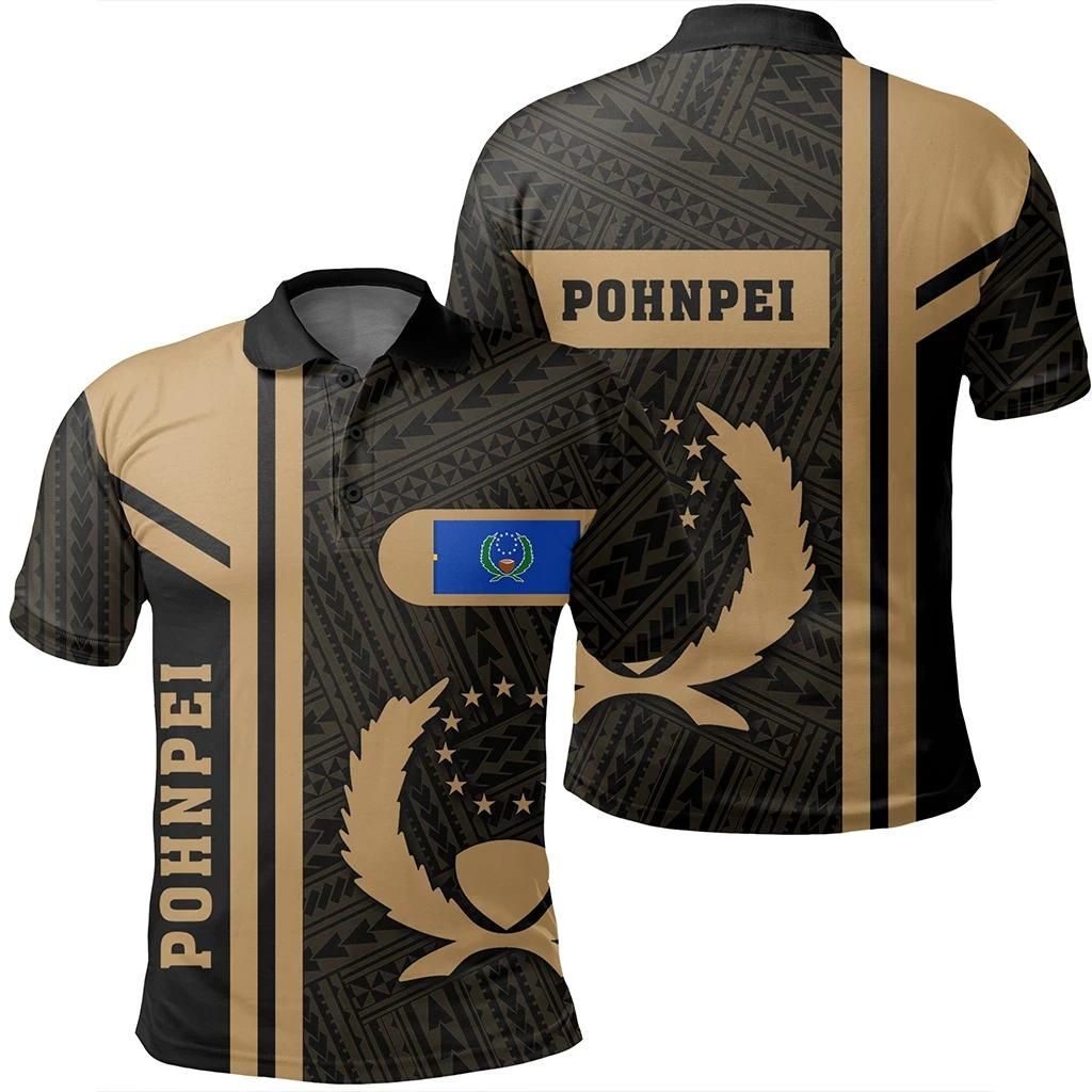 Pohnpei Gold Polo Shirt- Boba Style - AH - J14 Pohnpei Gold Polo Shirt- Boba Style - AH - J14