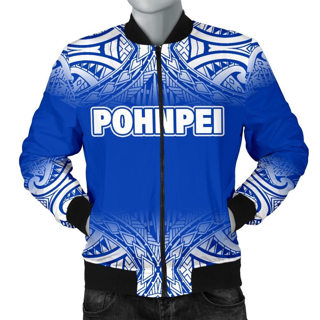 Pohnpei Men's Bomber Jacket - Fog Blue Style - BN09 Bomber Jacket Pohnpei Men's Bomber Jacket - Fog Blue Style - BN09 Bomber Jacket