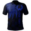 Pohnpei Personalised Polo Shirt- Polynesian Wings (Blue) - BN15