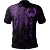 Pohnpei Personalised Polo Shirt- Polynesian Wings (Purple) - BN15
