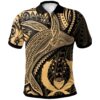 Pohnpei Polo Shirt - Humpback Whale & Coat of Arms Gold - BN1922