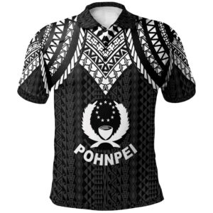 Pohnpei Polo Shirt - Polynesian Armor Style Black - BN39