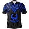 Pohnpei Polo Shirt - Polynesian Armor Style Blue - BN39