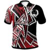 Pohnpei Polo Shirt - Tribal Flower Special Pattern Red Color - BN20