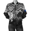 Pohnpei Polynesian Bomber Jacket (Women) - Polynesian White Turtle - BN15 Bomber Jacket
