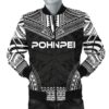 Pohnpei Polynesian Chief Men's Bomber Jacket - Black Version - Bn10 Bomber Jacket
