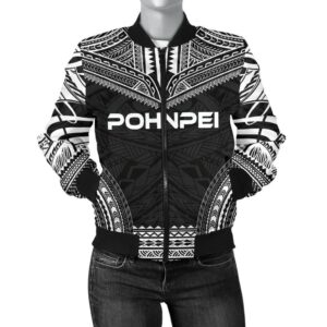Pohnpei Polynesian Chief Women'S Bomber Jacket - Black Version - Bn10 Bomber Jacket