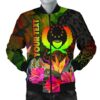 Pohnpei Polynesian Personalised Men's Bomber Jacket - Hibiscus and Banana Leaves - BN15 Bomber Jacket