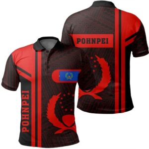 Pohnpei Red Polo Shirt- Boba Style - AH - J14