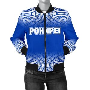 Pohnpei Women's Bomber Jacket - Fog Blue Style - BN09 Bomber Jacket