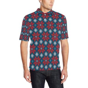 Poinsettia Pattern Print Design A02 Men Polo Shirt