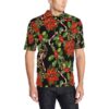 Poinsettia Pattern Print Design Pot01 Men Polo Shirt
