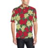 Poinsettia Pattern Print Design Pot06 Men Polo Shirt