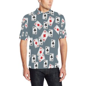 Poker Cards Pattern Print Design A05 Men Polo Shirt