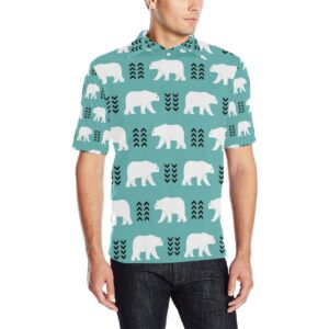 Polar Bear Pattern Print Design A05 Men Polo Shirt