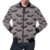 Polka Dot Halloween Bat Pattern Print Mens Bomber Jacket