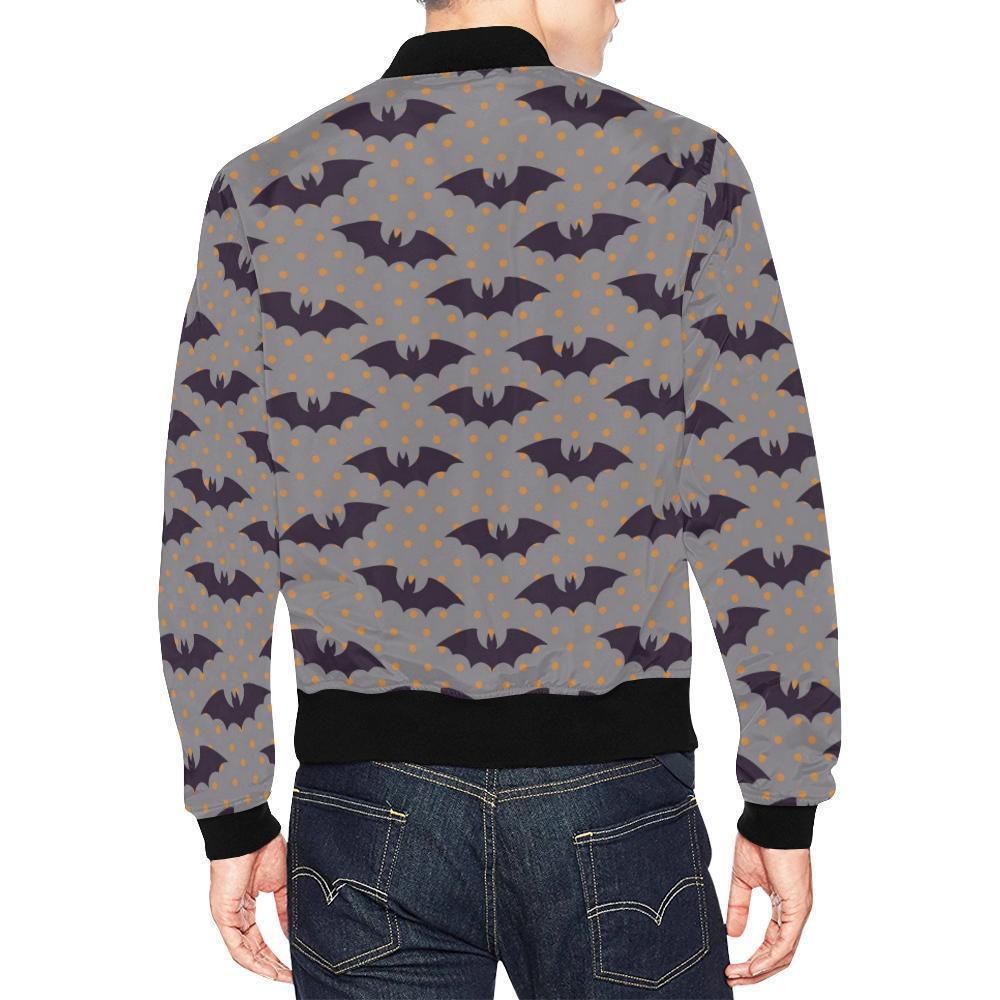 Polka-Dot-Halloween-Bat-Pattern-Print-Mens-Bomber-Jacket-2