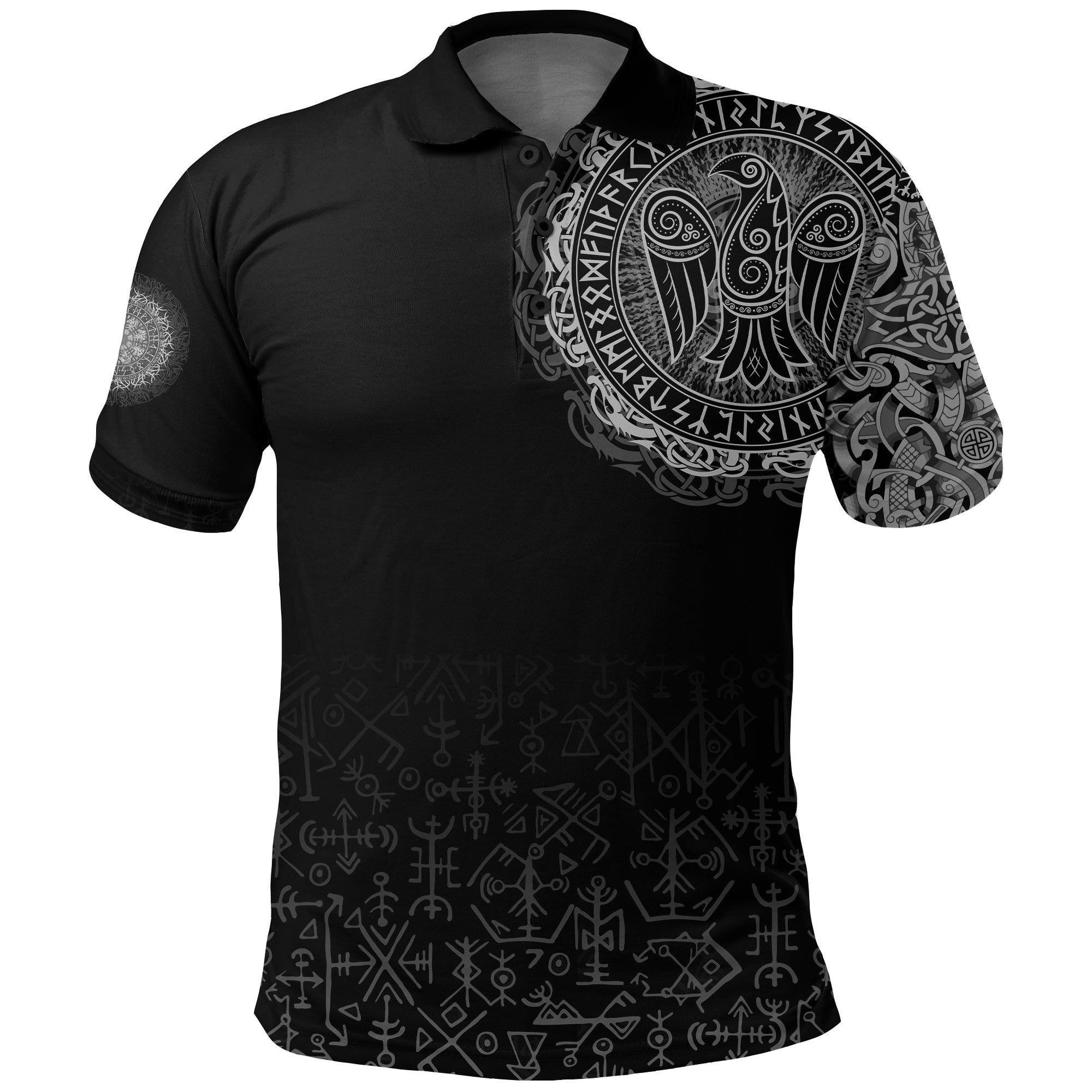 Polo Shirt - Celtic Raven Tattoo A31 Polo Shirt - Celtic Raven Tattoo A31