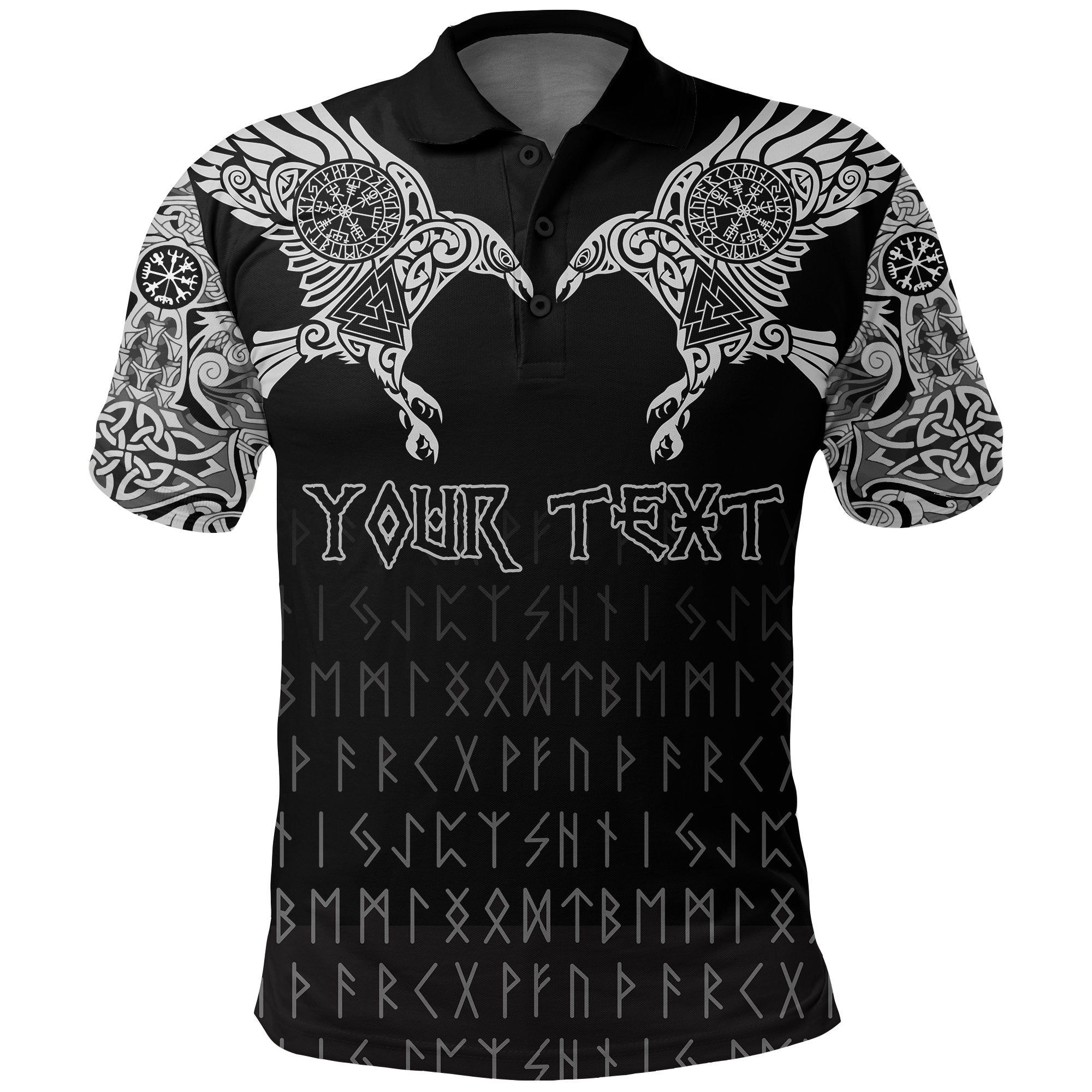 Polo Shirt - Custom Personalised - The Raven of Odin Tattoo A7 Polo Shirt - Custom Personalised - The Raven of Odin Tattoo A7