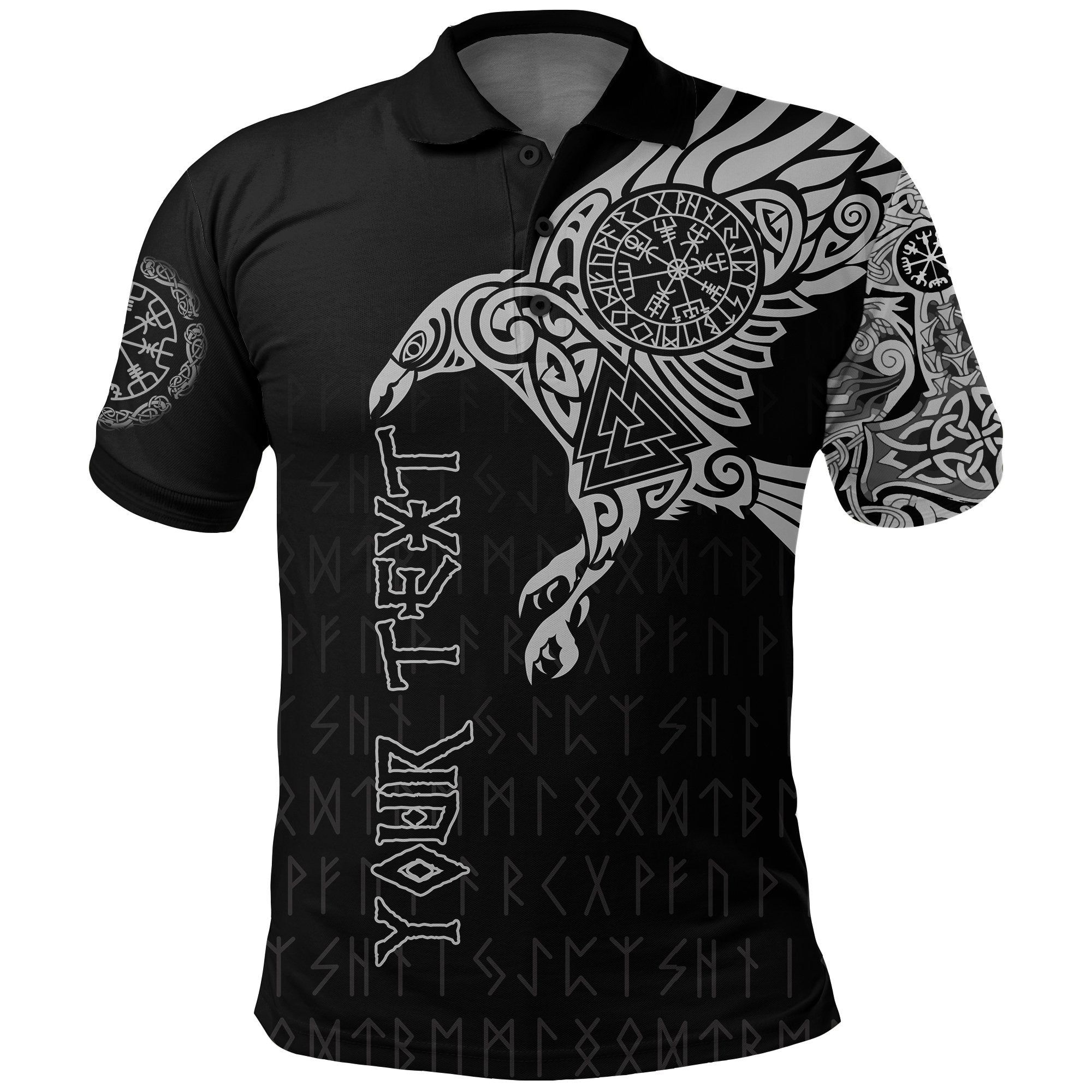 Polo Shirt - Custom Personalised - The Raven of Odin Tattoo A7 Polo Shirt - Custom Personalised - The Raven of Odin Tattoo A7