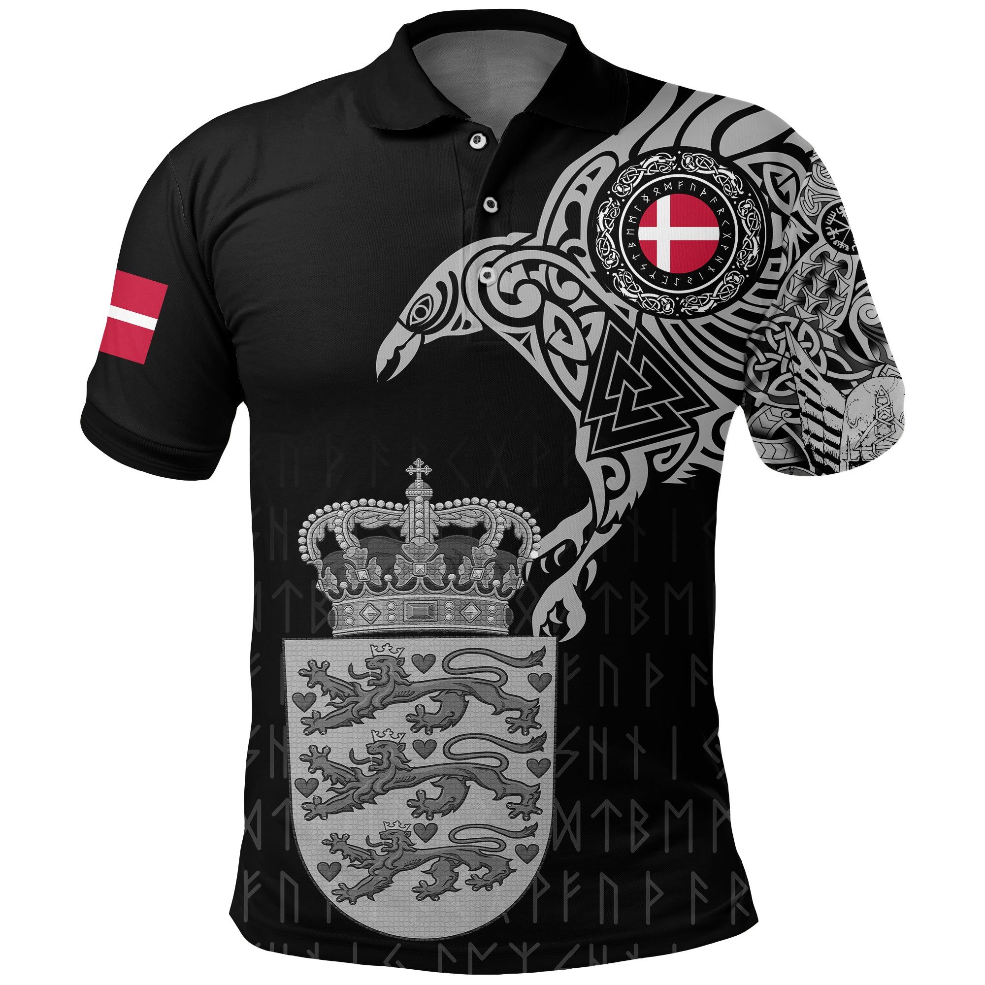 Polo Shirt - Danish and Raven Of Odin A31 Polo Shirt - Danish and Raven Of Odin A31
