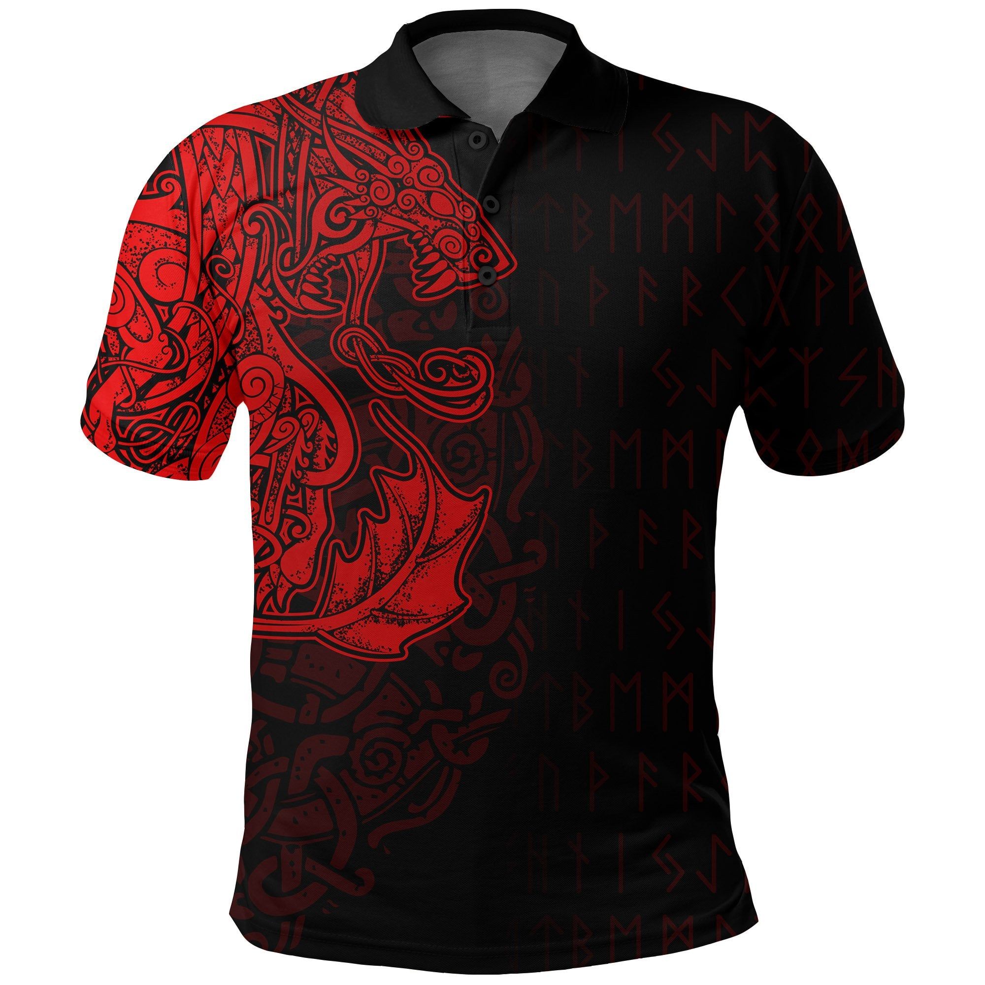 Polo Shirt Fenrir och Jormungand Special Tattoo Style A7 Polo Shirt Fenrir och Jormungand Special Tattoo Style A7