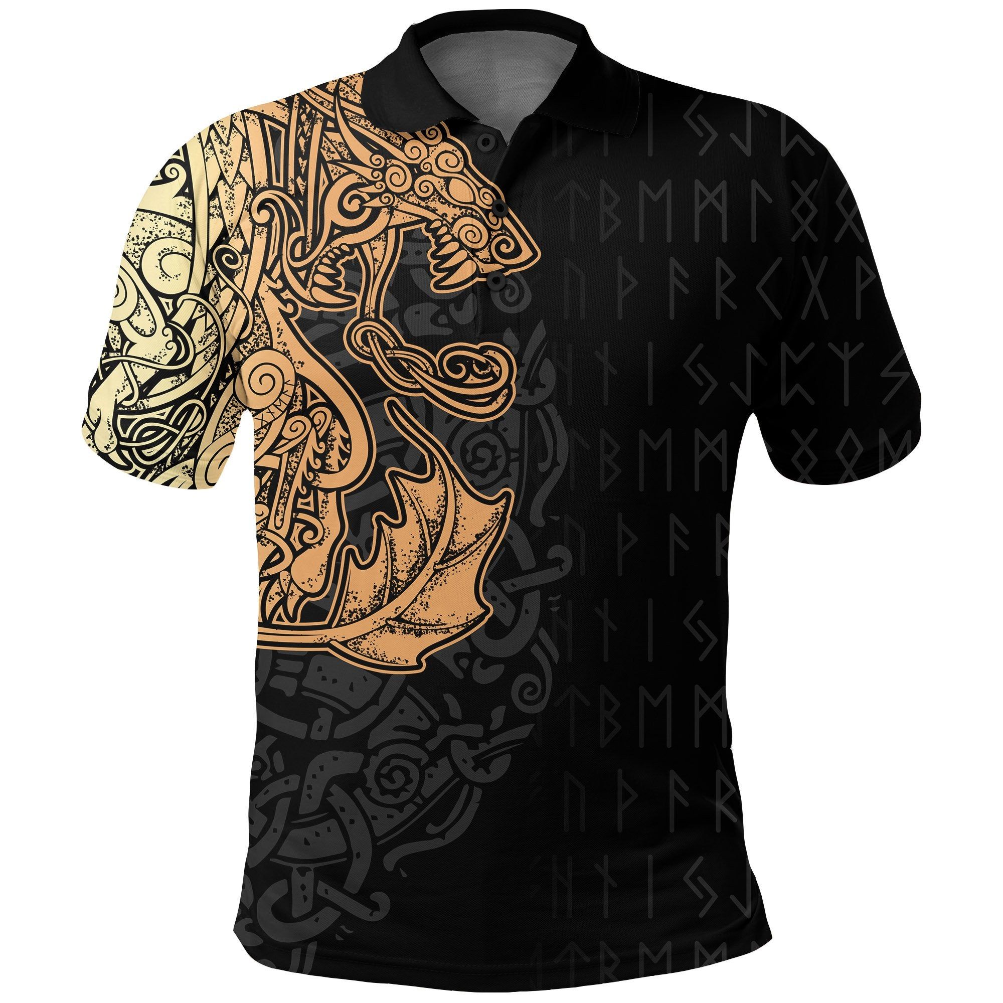 Polo Shirt - Fenrir och Jormungand Special Tattoo Style A7 Polo Shirt - Fenrir och Jormungand Special Tattoo Style A7