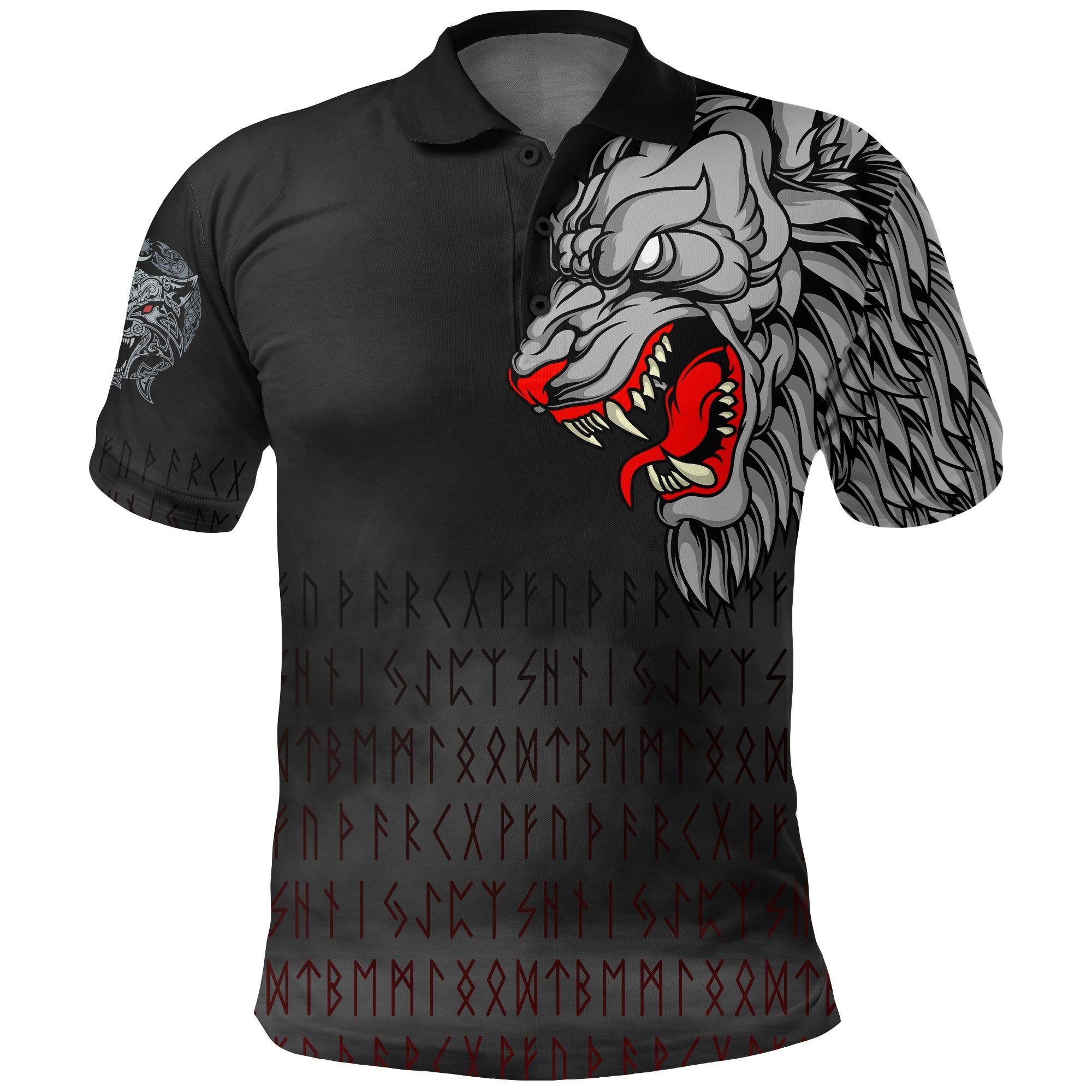 Polo Shirt - Killer Wolf Tattoo A31 Polo Shirt - Killer Wolf Tattoo A31