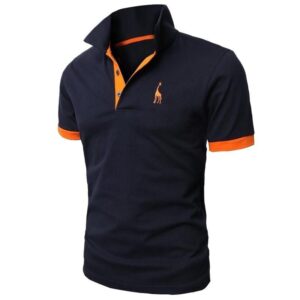 Polo Shirt Mens Casual Deer Embroidery