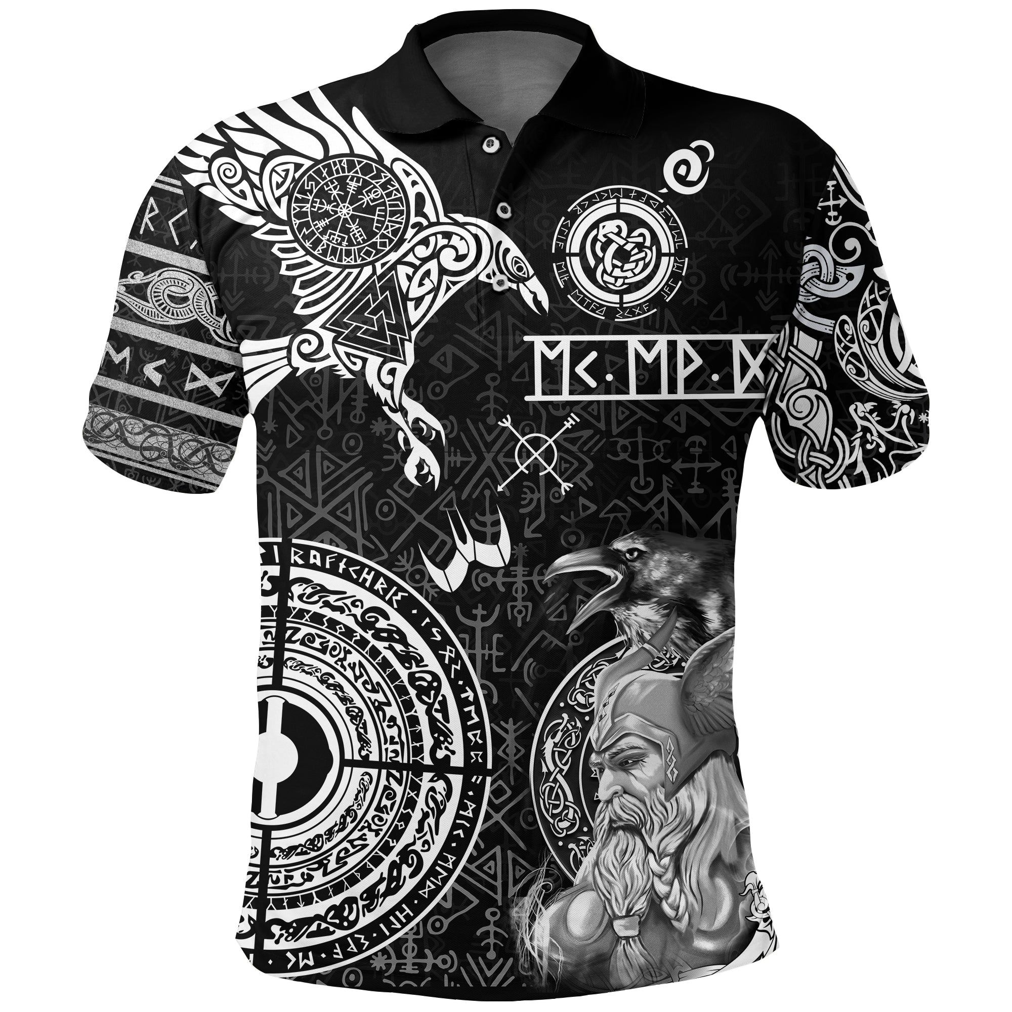 Polo Shirt - Odin And Raven Tattoo A31 Polo Shirt - Odin And Raven Tattoo A31