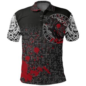 Polo Shirt - Odin Raven Rune Futhark Blood A27