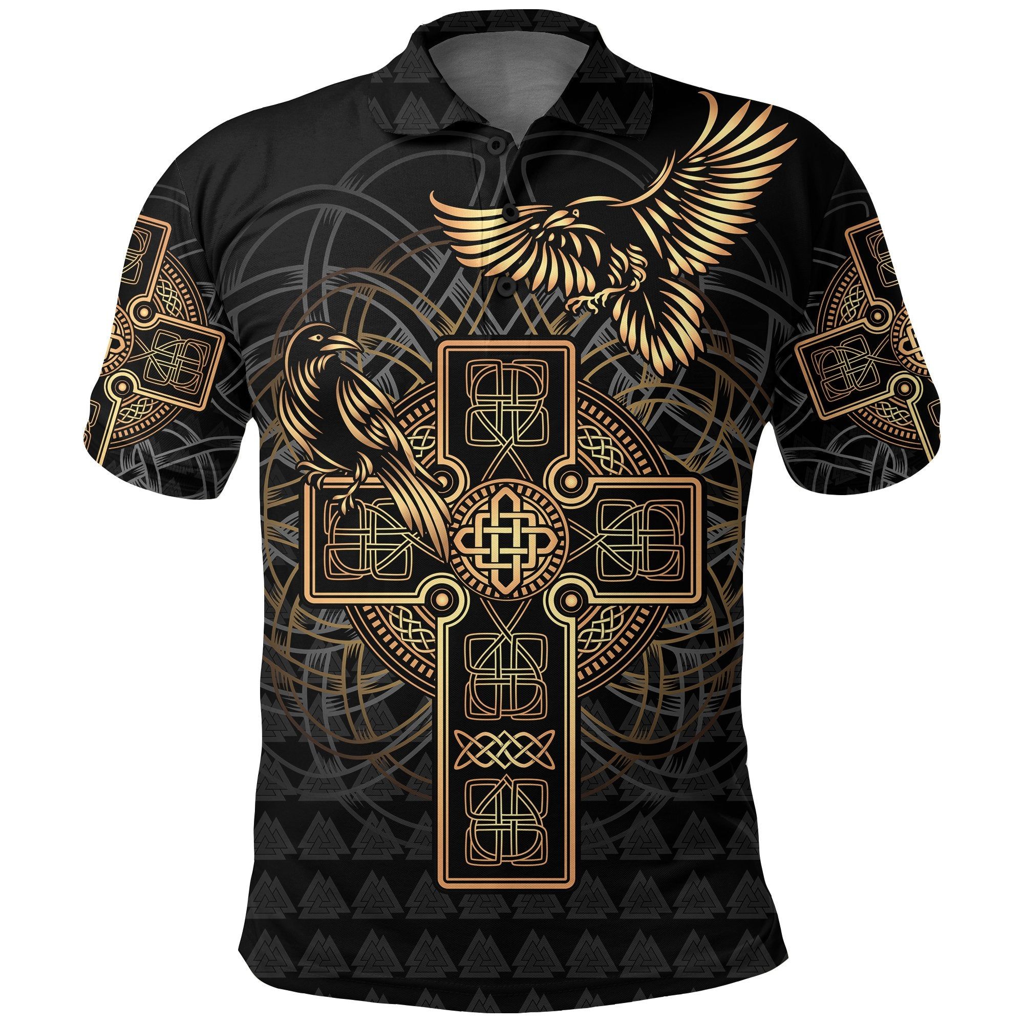 Polo Shirt - Odin's Celtic Raven Tattoo A31 Polo Shirt - Odin's Celtic Raven Tattoo A31