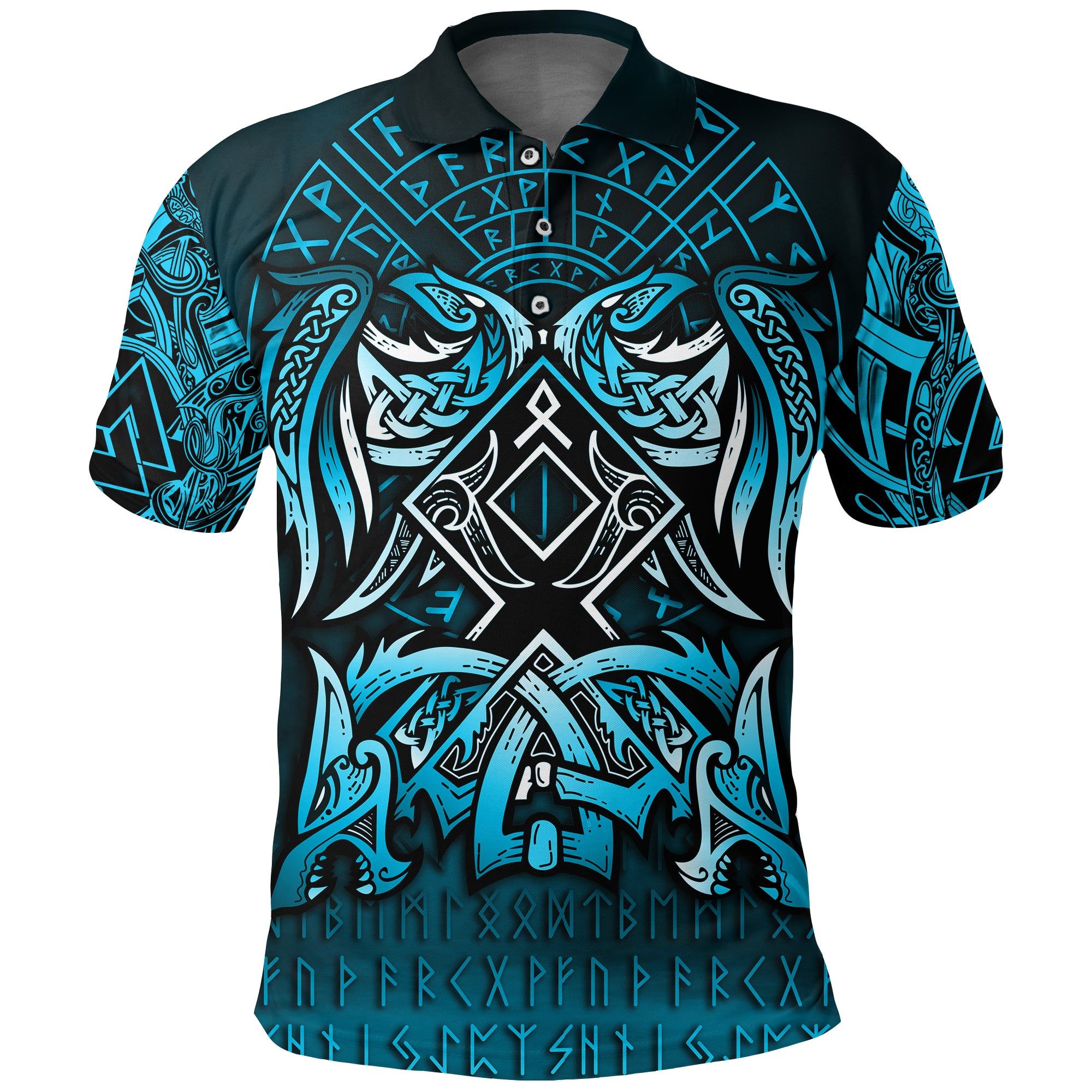 Polo Shirt - Othala and Raven Blue A31 Polo Shirt - Othala and Raven Blue A31