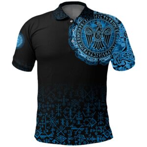 Polo Shirt - Raven Celtic Cyan A31