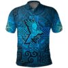 Polo Shirt - Raven Odin Celtic Cyan A31