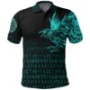 Polo Shirt - The Raven Of Odin Rune Cyan A27