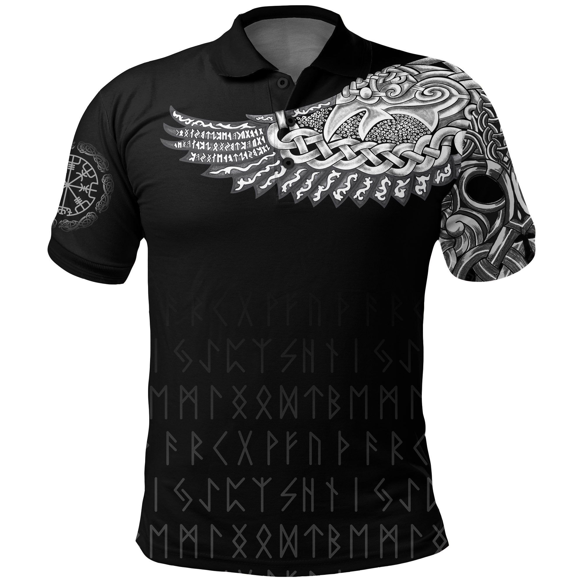 Polo Shirt - The Raven Of Odin Tattoo Style A7 Polo Shirt - The Raven Of Odin Tattoo Style A7
