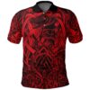 Polo Shirt - Valknut and Dragon Tattoo Red A31