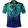 Polo Shirt - Valknut and Dragon Tattoo Special Blue A31